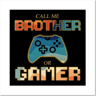 Vintage gamer brother 80's design gift Posters and Art